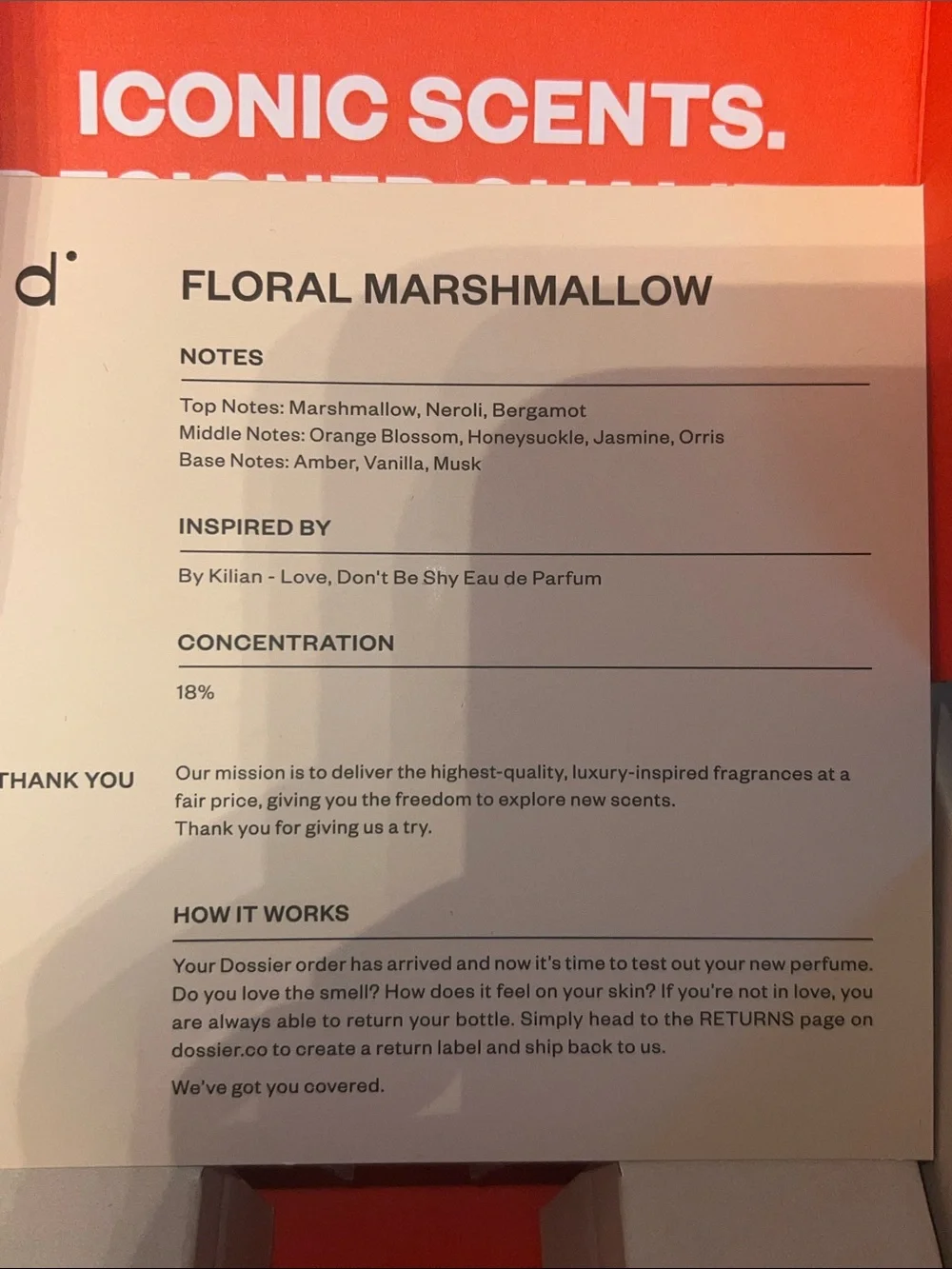 NWT Dossier Floral Marshmallow